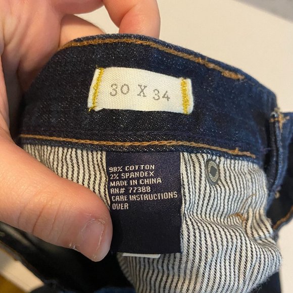 Madewell Rail Straight Jeans Mens 30x34 Blue Dark Wash Denim Straight Leg Pant - Picture 5 of 10